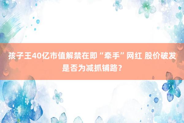 孩子王40亿市值解禁在即“牵手”网红 股价破发是否为减抓铺路？