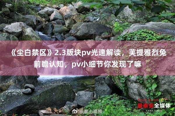 《尘白禁区》2.3版块pv光速解读，芙提雅烈兔前瞻认知，pv小细节你发现了嘛