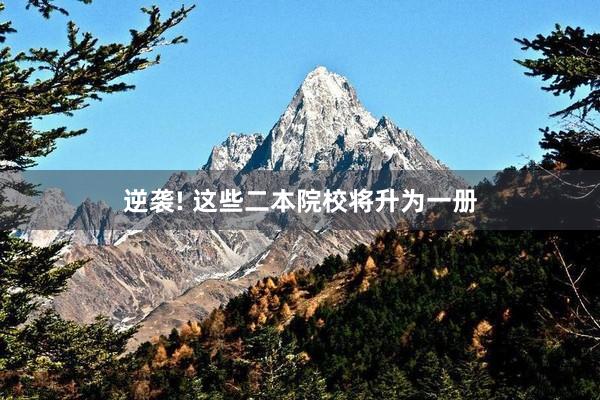 逆袭! 这些二本院校将升为一册